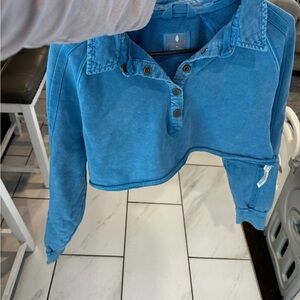 Blue Free People Movement sweatshirt